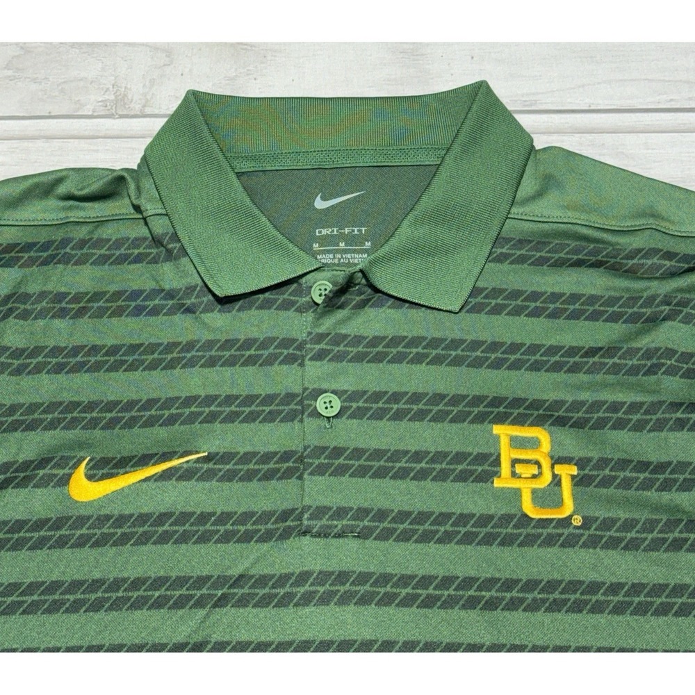Nike Baylor Bears Victory Polo Shirt Mens M Green Dri-Fit Performance NWT $75